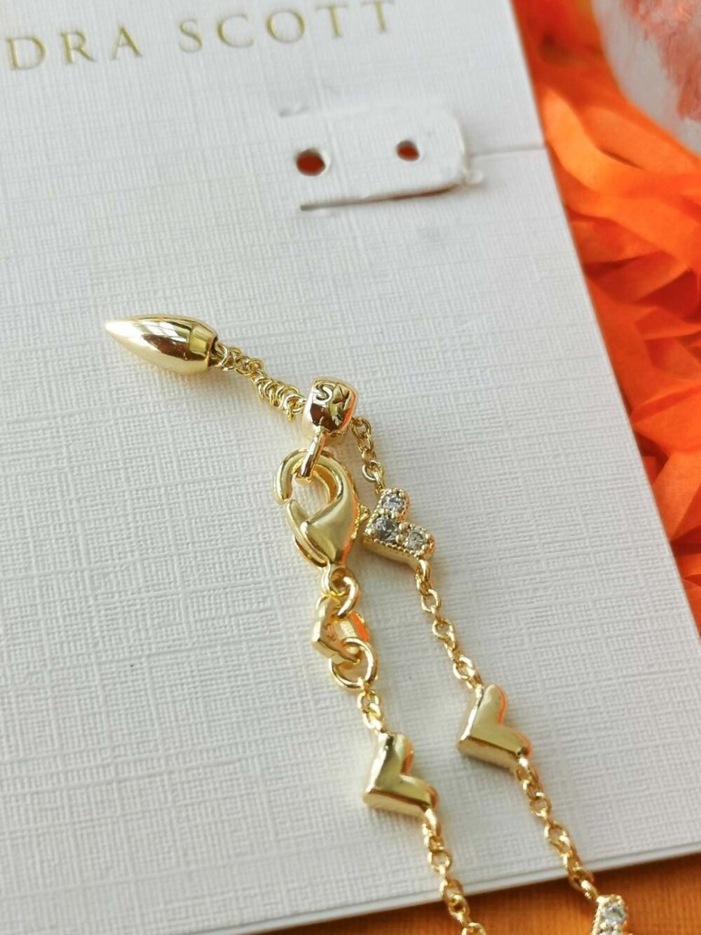 Kendra Scott Gold Chain Bracelet in White Crystal - Picture 3 of 3
